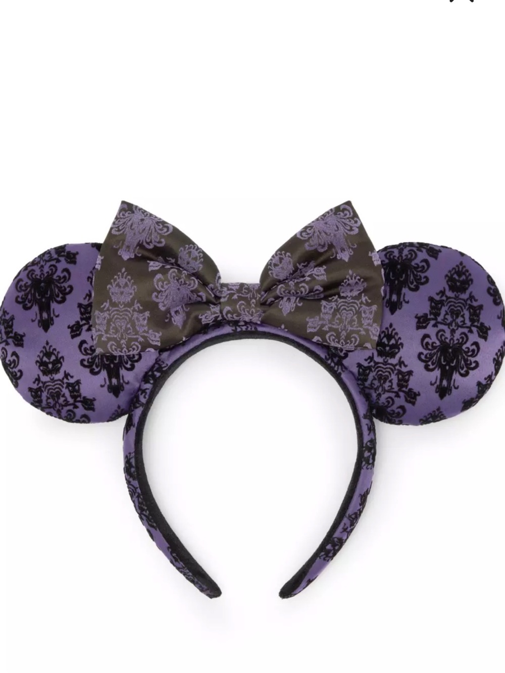 Disney haunted mansion Damask Minnie Ear Headband with Bow